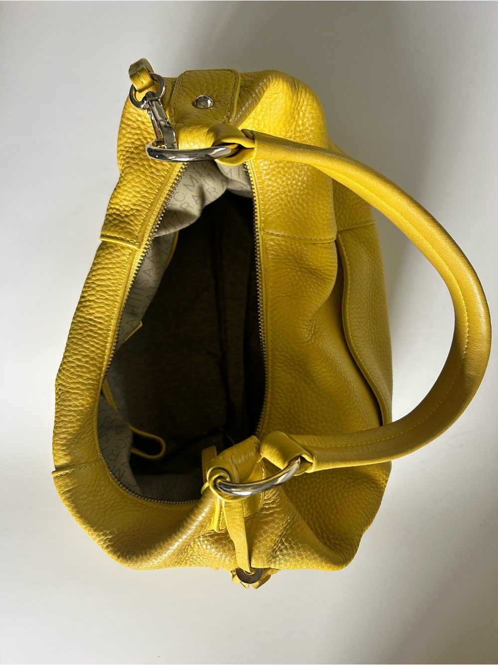 Isaac Mizrahi Yellow Leather Hobo Bag with Tassel - Picture 3 of 4
